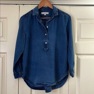 LOFT Indigo Denim Pullover Shirt